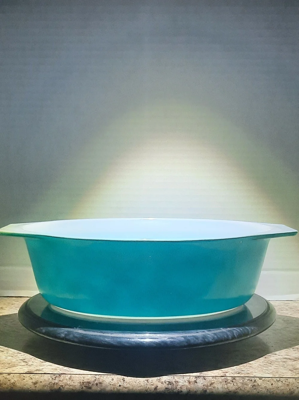 Vintage Blue Floral Covered Casserole Dish - Turquoise & White